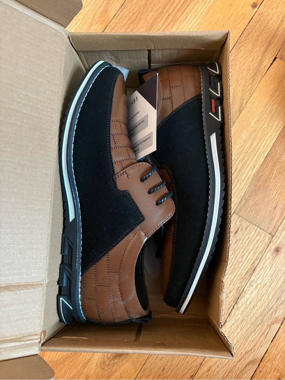 Men's Two-Tone Brown & Black Derby Shoes